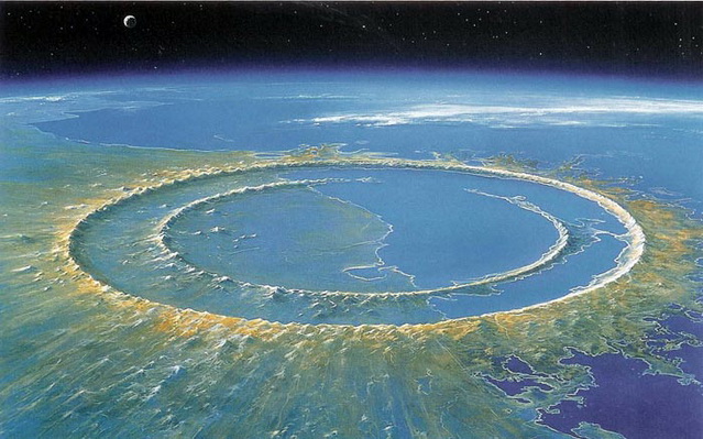Модель кратера Чиксулуб, Мексика